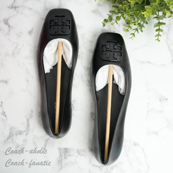 NIB Tory Burch Georgia Leather Ballet Flats in Black - Picture 5 of 10